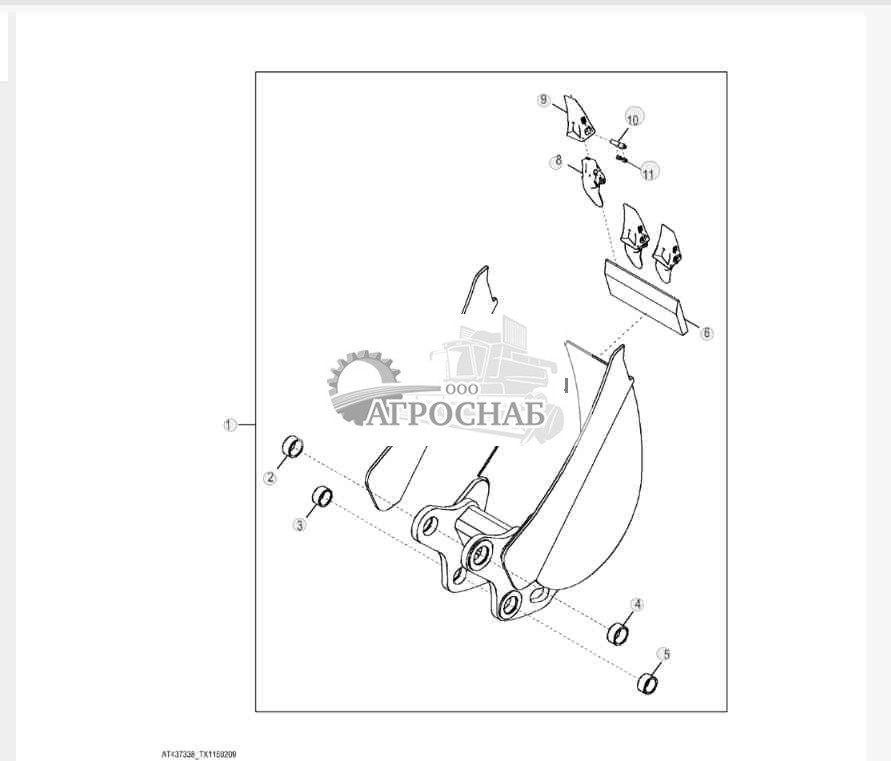 Ковш для тяжелых условий эксплуатации с зубьями TK 30,48 см (12,00 дюймов), 0,093 м? (3,30 фута?) 